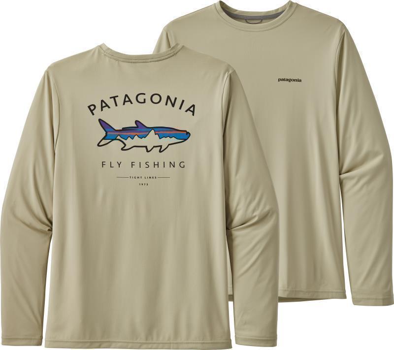 Capilene Cool Daily Fish Graphic LS Shirt - Mens - Framed Fitz Roy Tarpon / Brush Green 1