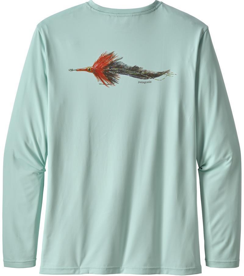 Capilene Cool Daily Fish Graphic LS Shirt - Mens - Poon Fly / Atoll Blue 3