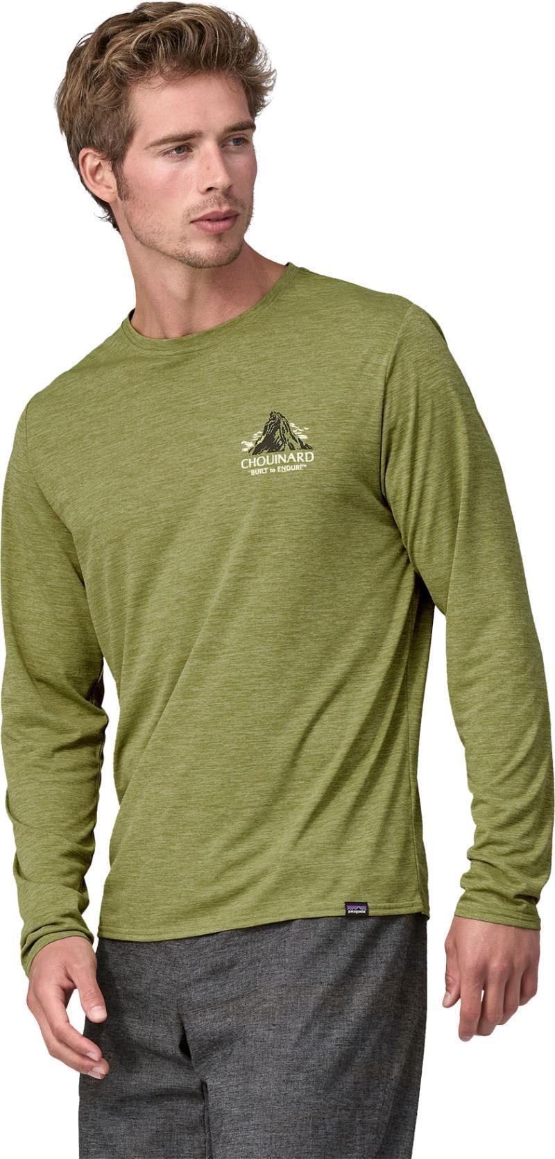 Capilene Cool Daily Graphic LS Shirt - Lands - Mens - Chouinard Crest / Buckhorn Green X-Dye 3
