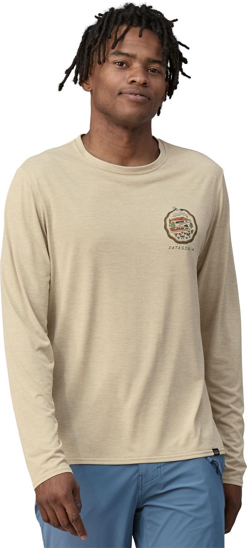 Capilene Cool Daily Graphic LS Shirt - Lands - Mens - Commontrail / Pumice X-Dye 3