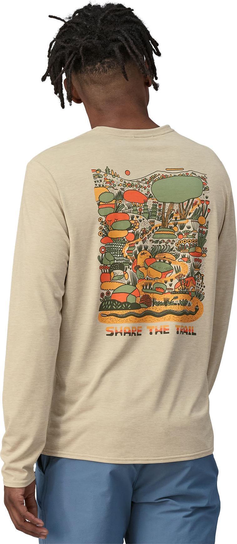 Capilene Cool Daily Graphic LS Shirt - Lands - Mens - Commontrail / Pumice X-Dye 4