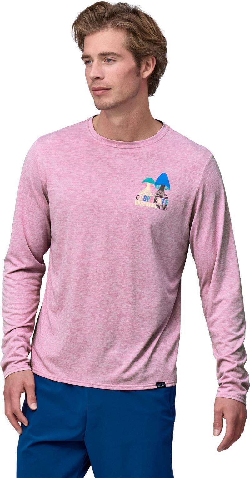 Capilene Cool Daily Graphic LS Shirt - Lands - Mens - Cooperate / Milkweed Mauve X-Dye 2