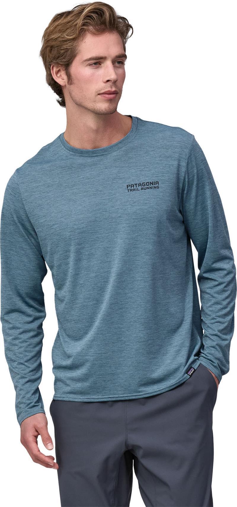 Capilene Cool Daily Graphic LS Shirt - Lands - Mens - Tree Trotter / Utility Blue X-Dye 3