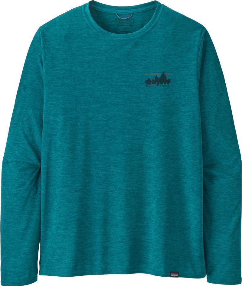 Capilene Cool Daily Graphic LS Shirt - Mens - 73 Skyline / Belay Blue X-Dye 2