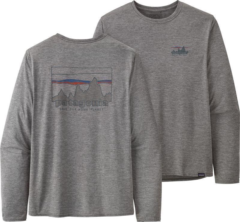Capilene Cool Daily Graphic LS Shirt - Mens - 73 Skyline / Feather Grey 1