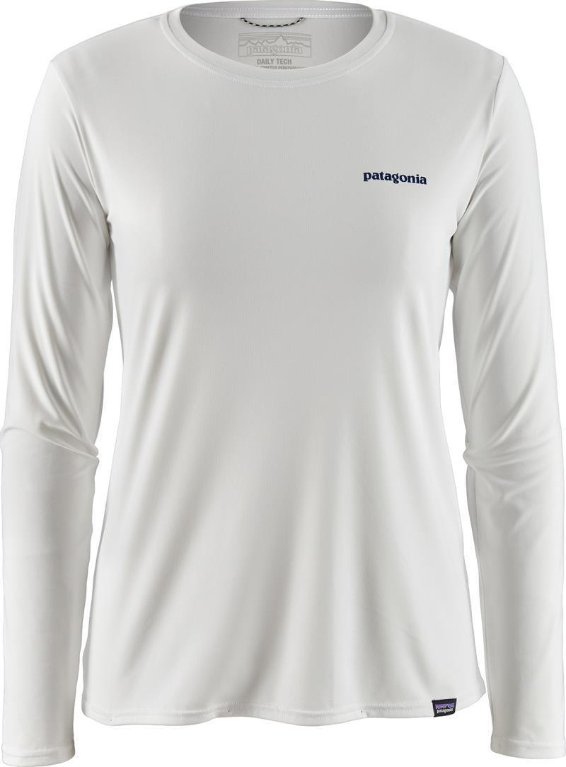 Capilene Cool Daily Graphic LS Shirt - Womens - Boardshort Logo / White 2
