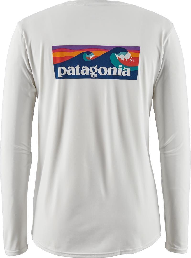 Capilene Cool Daily Graphic LS Shirt - Womens - Boardshort Logo / White 3