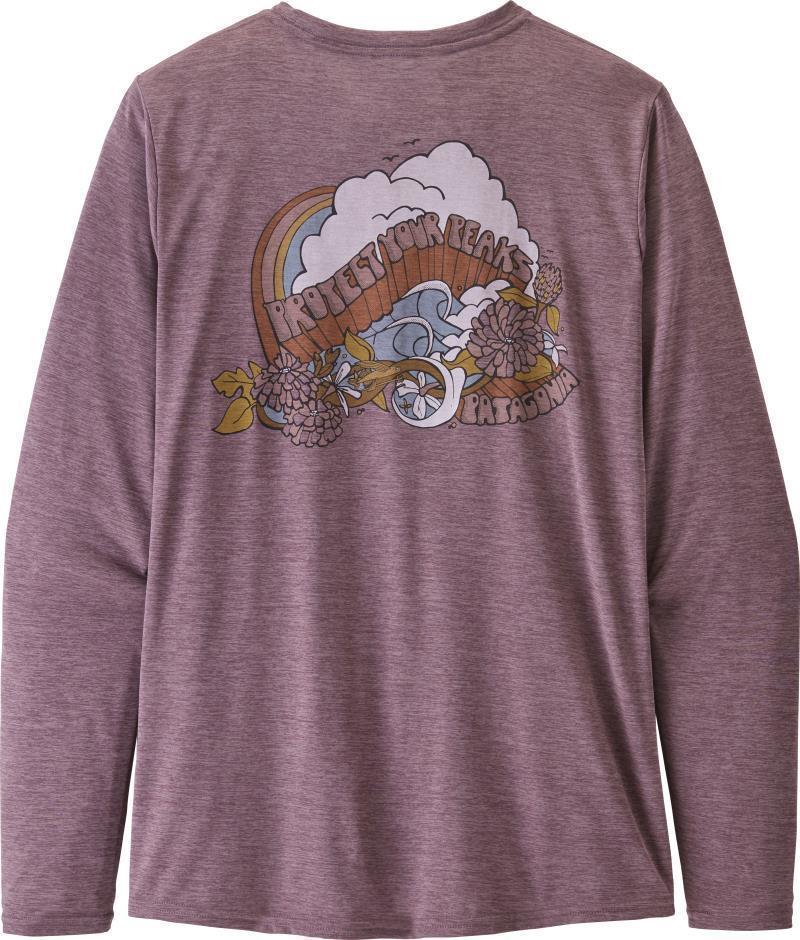 Capilene Cool Daily Graphic LS Shirt - Womens - Bottom-turn Bliss / Hyssop Purple X-Dye 2