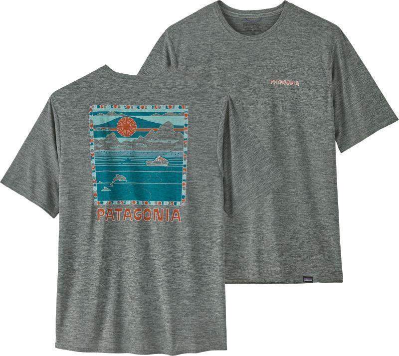 Capilene Cool Daily Graphic Shirt - Waters - Mens - boardshort logo abalone blue / feather grey 1