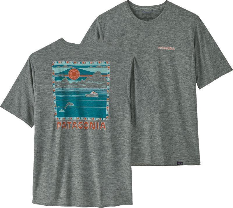 Capilene Cool Daily Graphic Shirt - Waters - Mens - summit swell / sleet green x-dye 1