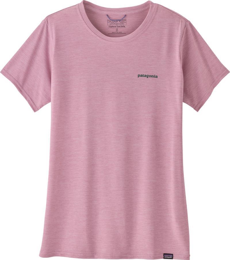 Capilene Cool Daily Graphic Shirt - Waters - Womens - boardshort logo / milkweed mauve x-dye 1