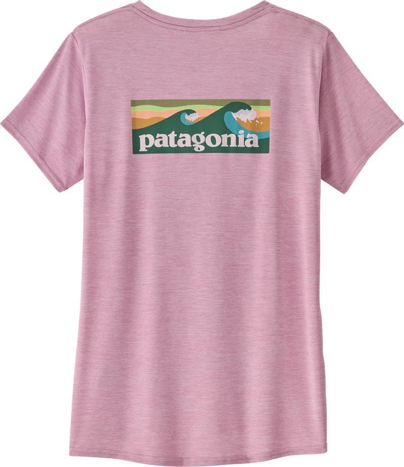 Capilene Cool Daily Graphic Shirt - Waters - Womens - boardshort logo / milkweed mauve x-dye 1