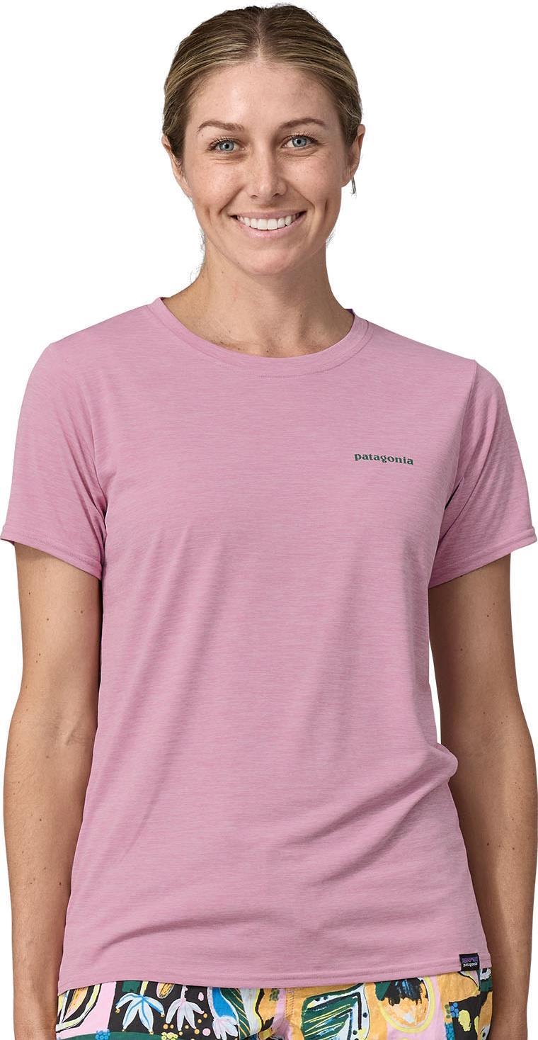 Capilene Cool Daily Graphic Shirt - Waters - Womens - boardshort logo / milkweed mauve x-dye 1