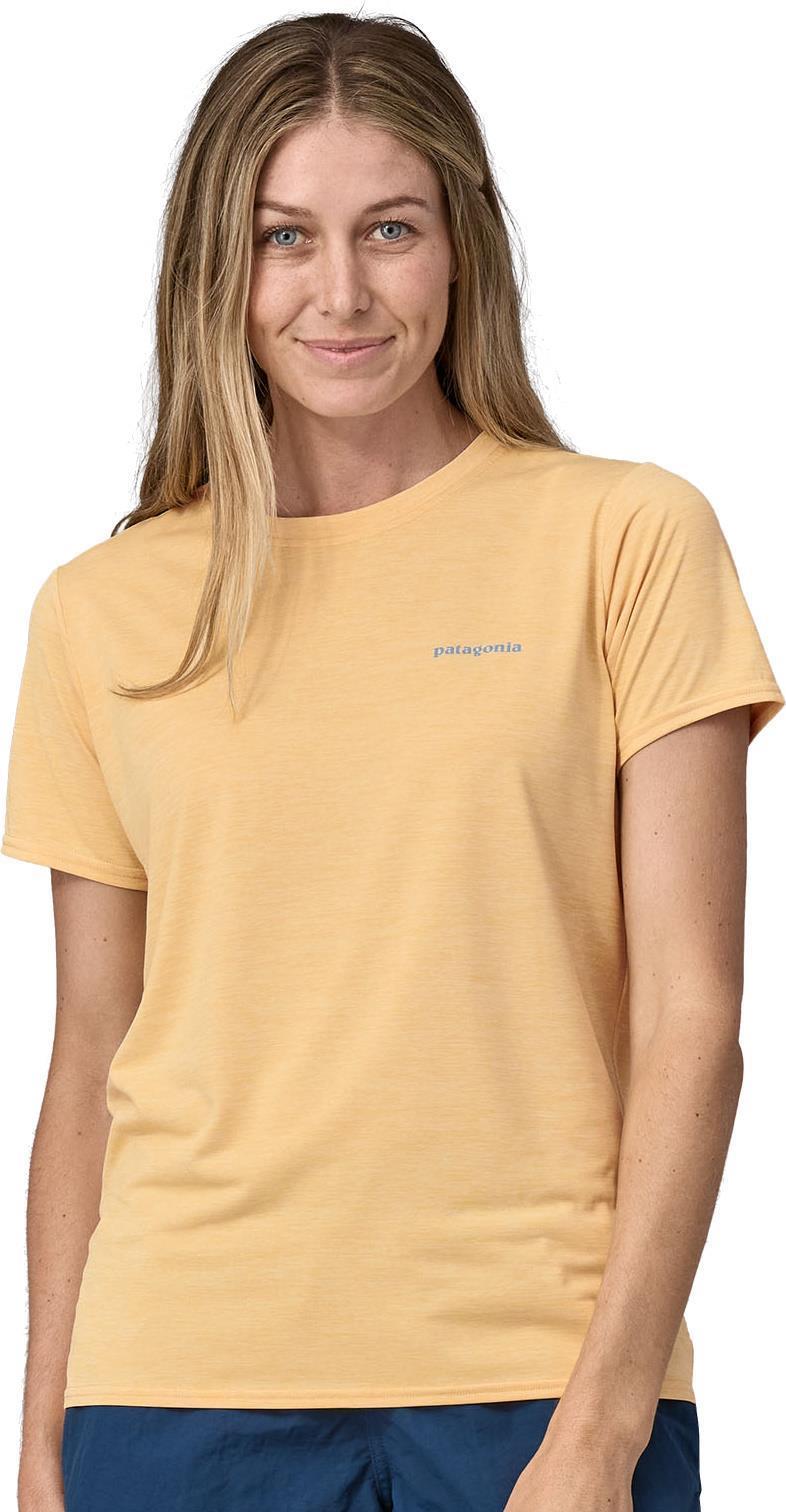 Capilene Cool Daily Graphic Shirt - Waters - Womens - boardshort logo / sandy melon x-dye 1