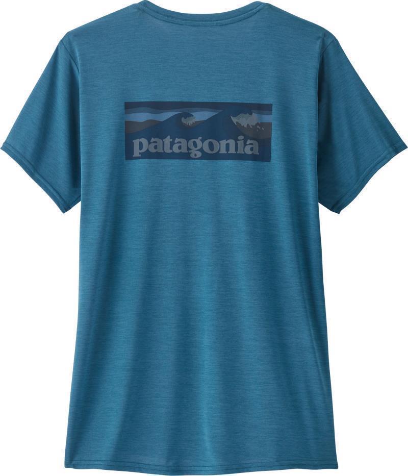 Capilene Cool Daily Graphic Shirt - Waters - Womens - boardshort logo / wavy blue x-dye 1