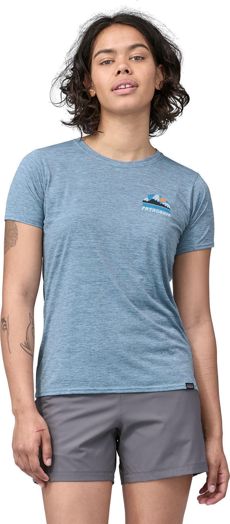 Capilene Cool Daily Graphic Shirt - Waters - Womens - no dams orca / steam blue x-dye 1