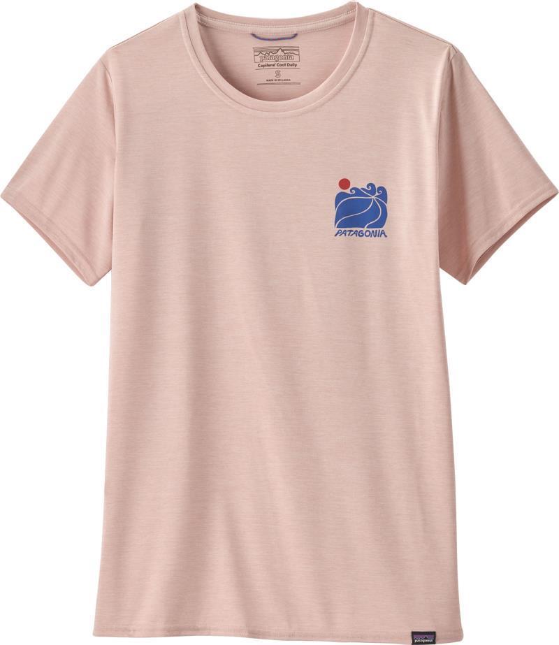 Capilene Cool Daily Graphic Shirt - Waters - Womens - sunrise rollers / cozy peach x-dye 1