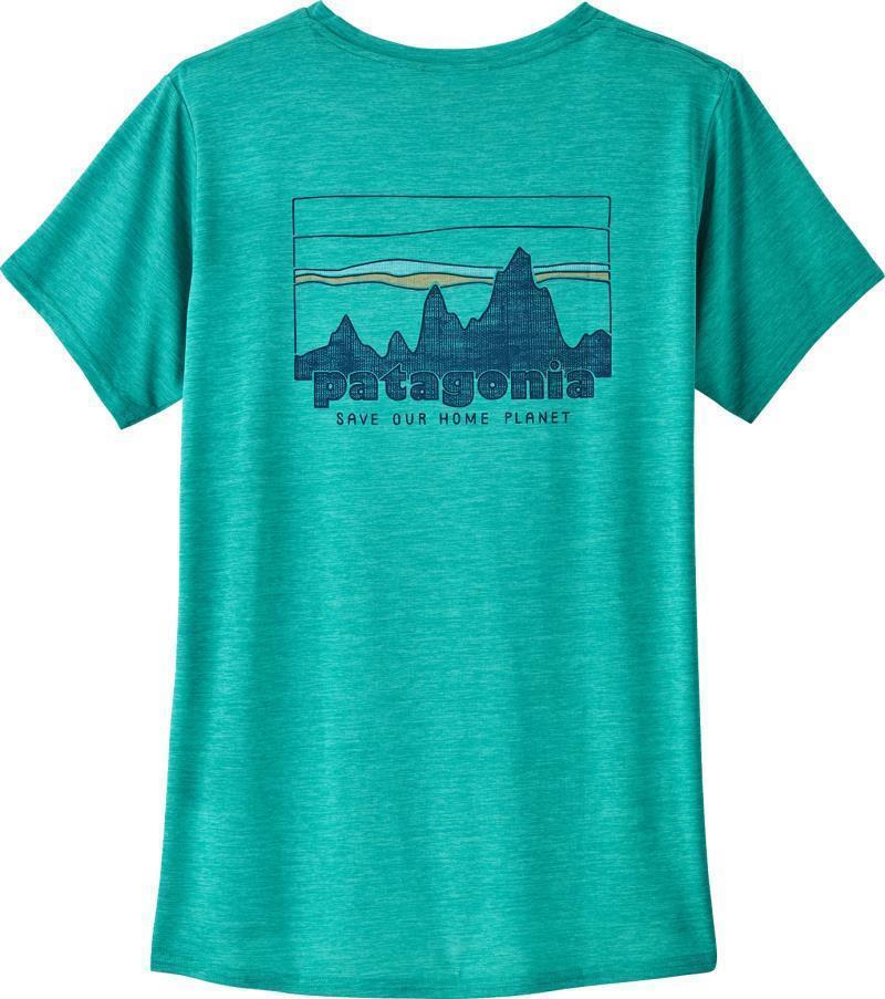 Capilene Cool Daily Graphic Shirt - Womens - 73 Skyline / Subtidal Blue X-Dye 2
