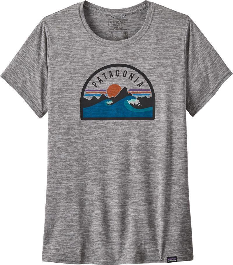 Capilene Cool Daily Graphic Shirt - Womens - Boardie Badge / Feather Grey 1