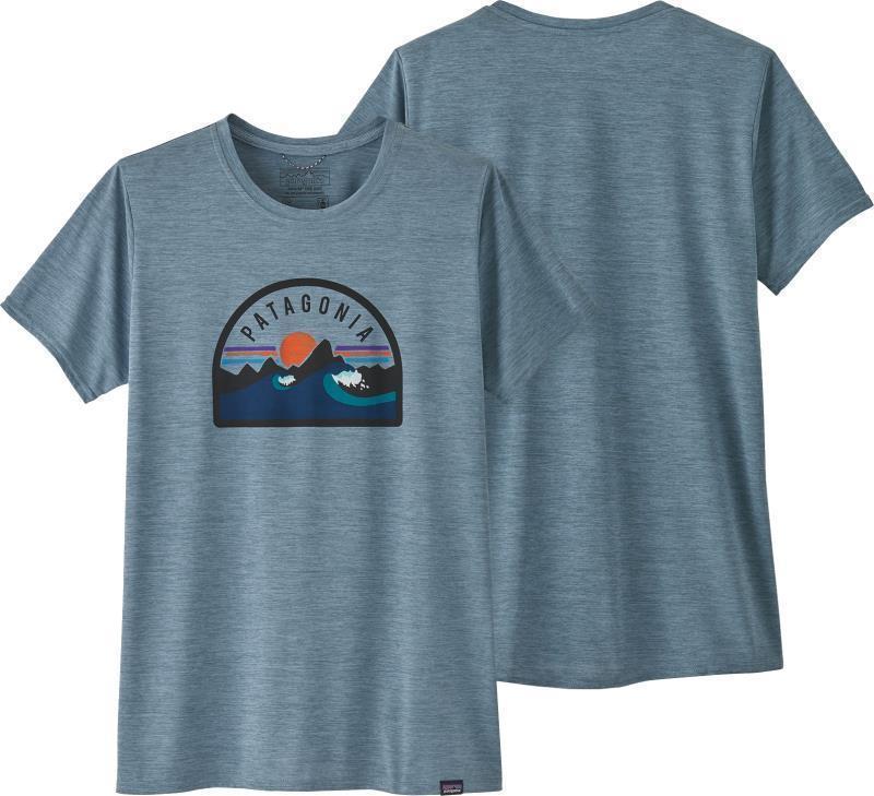 Capilene Cool Daily Graphic Shirt - Womens - Boardie Badge / Light Plume Grey X-Dye 1