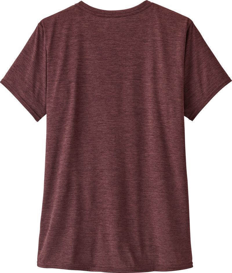 Capilene Cool Daily Graphic Shirt - Womens - Cochamo Crack / Dark Ruby X-Dye 3