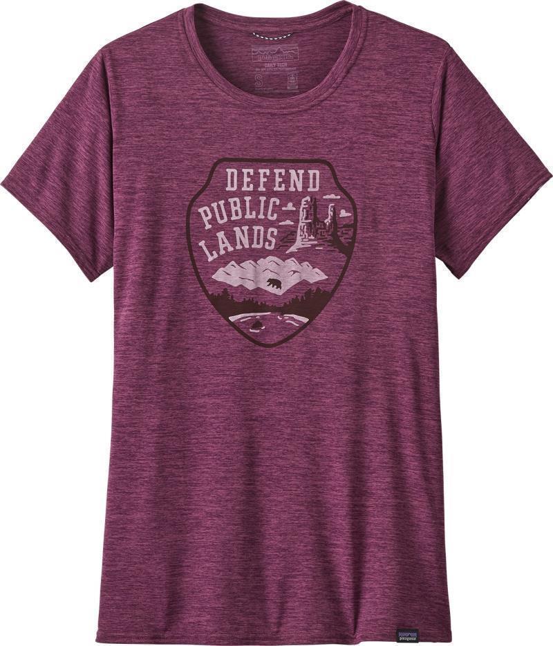 Capilene Cool Daily Graphic Shirt - Womens - Defend Public Lands / Light Balsamic X-Dye 1
