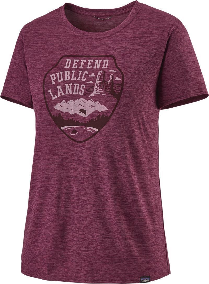 Capilene Cool Daily Graphic Shirt - Womens - Defend Public Lands / Light Balsamic X-Dye 2