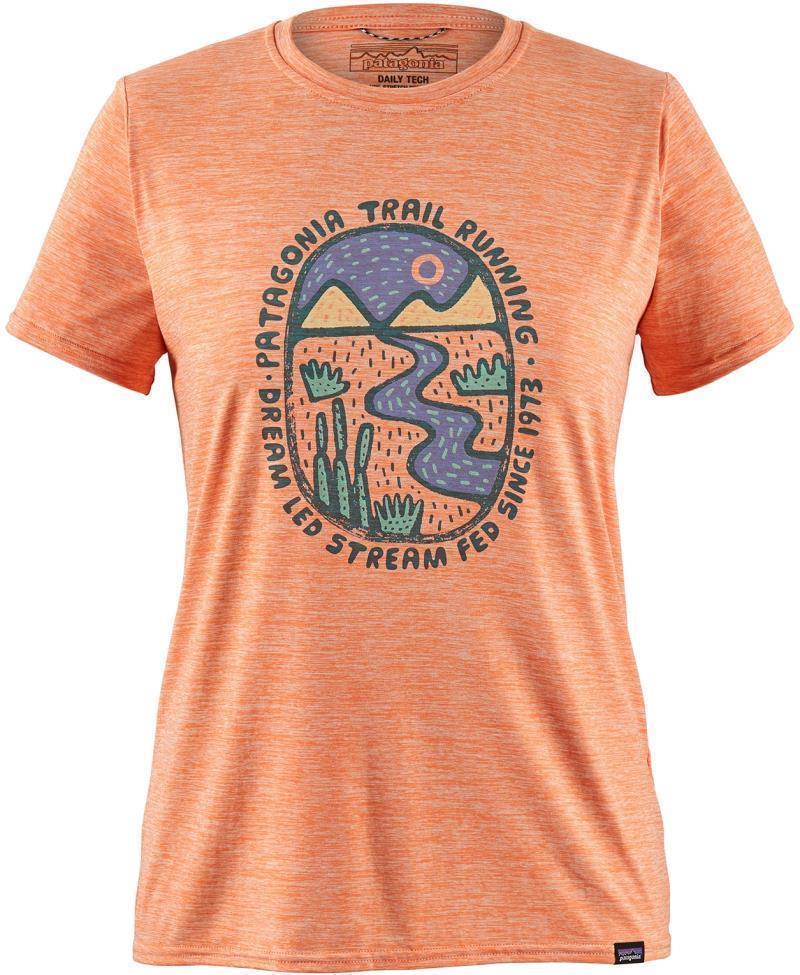 Capilene Cool Daily Graphic Shirt - Womens - Dream Led / Peach Sherbet X-Dye 1