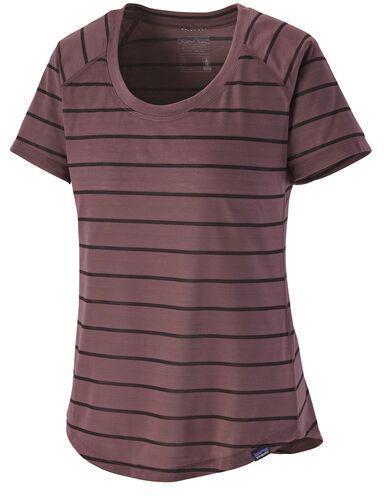 Capilene Cool Trail Shirt - Womens - Furrow Stripe / Dusky Brown 1