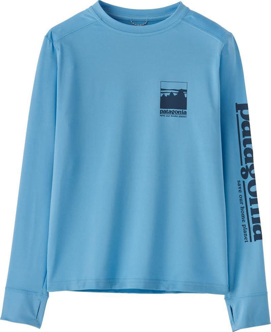 Capilene Silkweight LS T-Shirt - Kids - Alpine Icon / Lago Blue 1