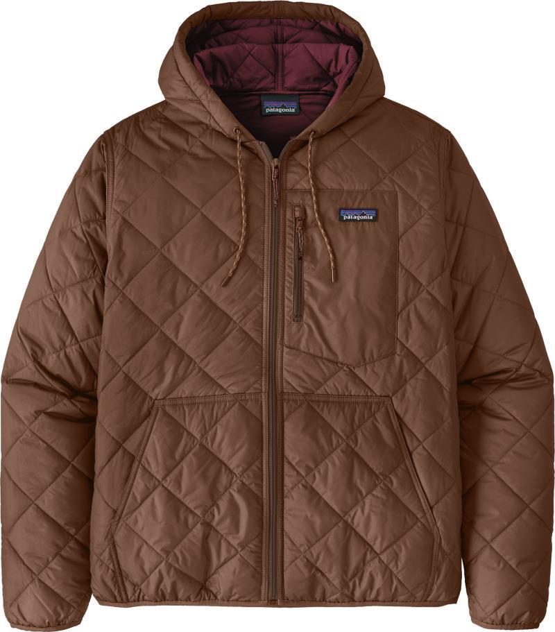 Diamond Quilted Bomber Hoody - Mens - Moose Brown 1