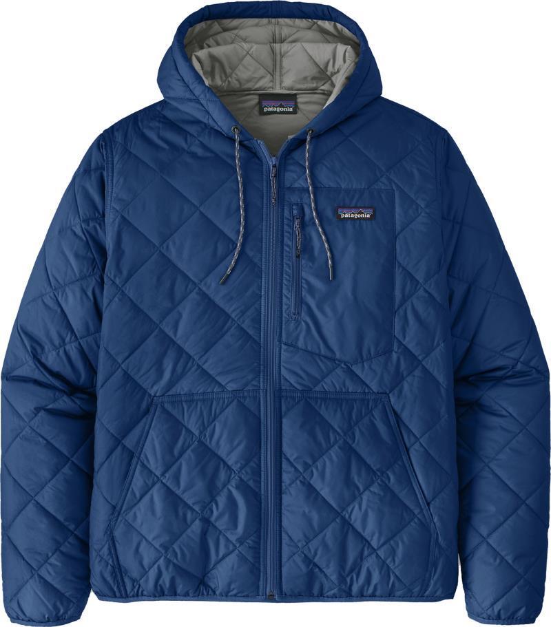 Diamond Quilted Bomber Hoody - Mens - Passage Blue 1