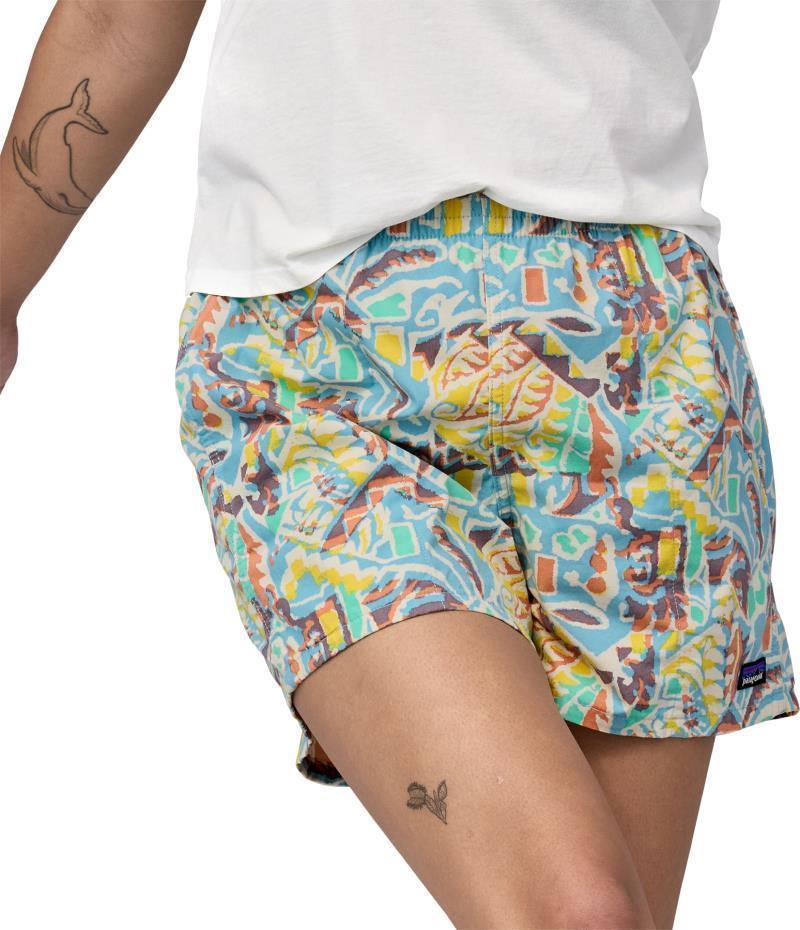 Funhoggers Shorts, 4" Inseam - Womens - Thriving Planet / Lago Blue 2