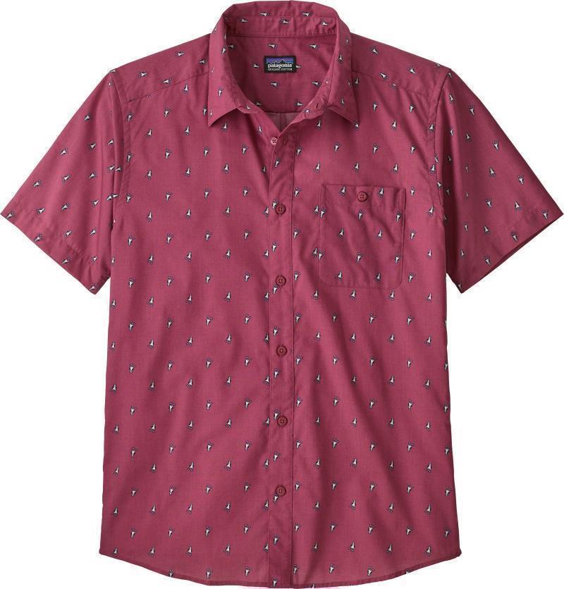 Go To Shirt - Mens - Blue Prints Micro / Star Pink 1