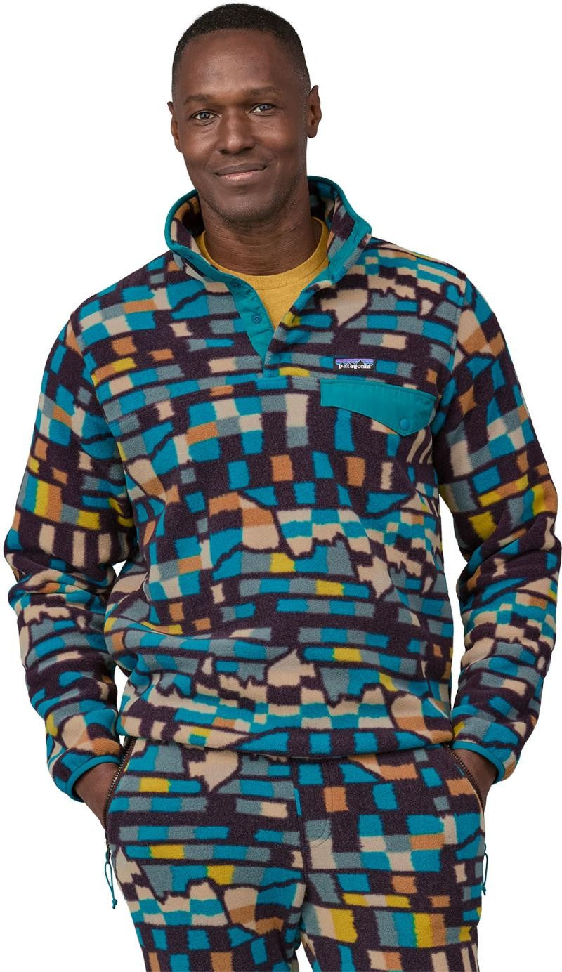 Lightweight Synchilla Snap-T Pullover - Mens - fitz roy patchwork / belay blue 1