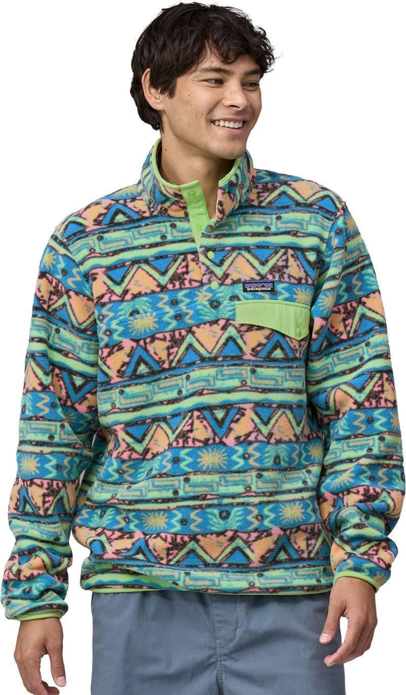 Lightweight Synchilla Snap-T Pullover - Mens - high hopes geo / salamander green 1