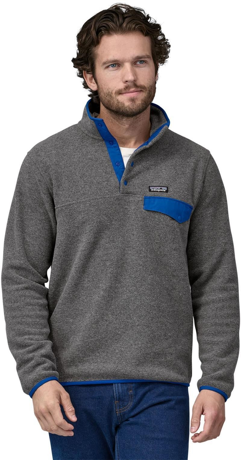 Lightweight Synchilla Snap-T Pullover - Mens - nickel w/passage blue 1