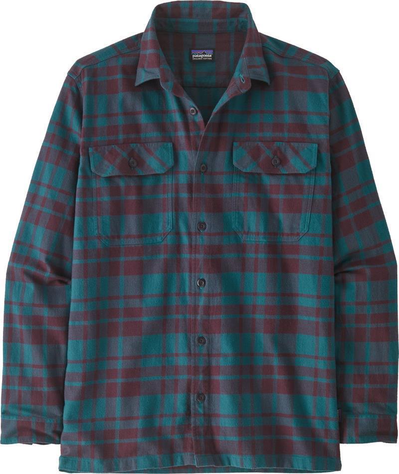 Organic Cotton Midweight Fjord Flannel LS Shirt - Mens - Ice Caps / Belay Blue 1