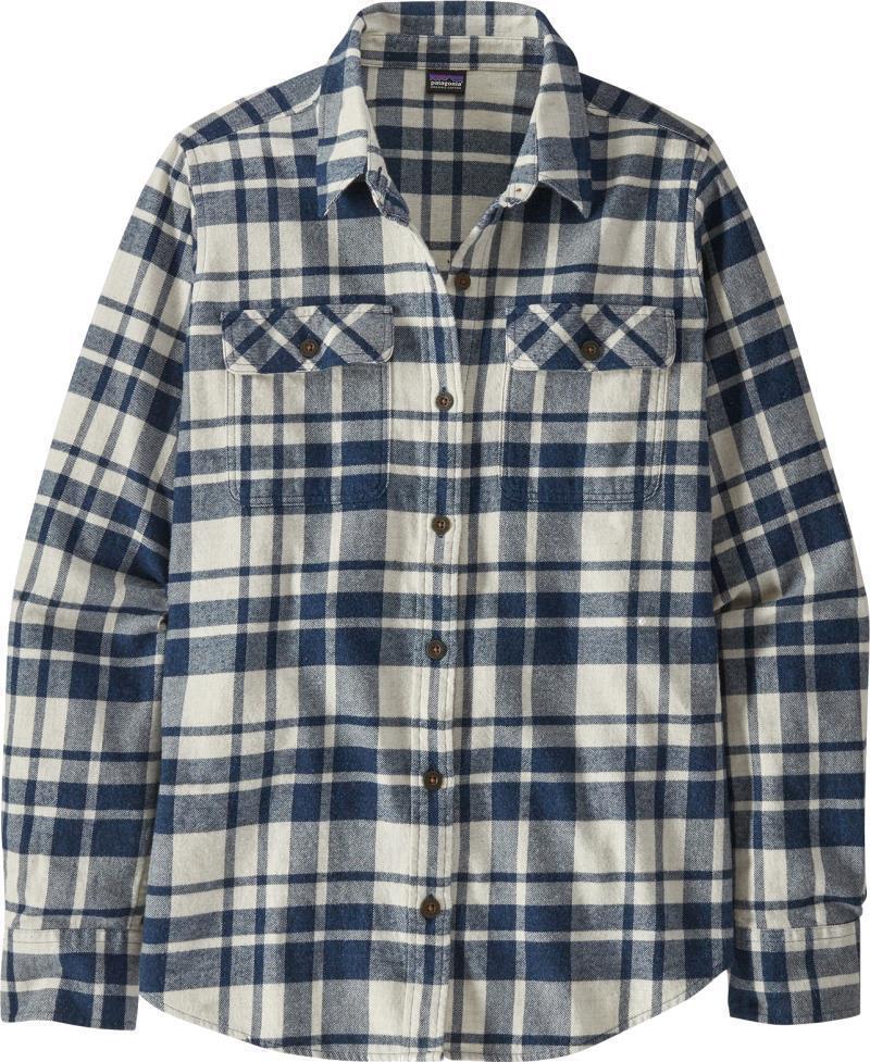 Organic Cotton Midweight Fjord Flannel LS Shirt - Womens - Ice Caps / Dyno White 1
