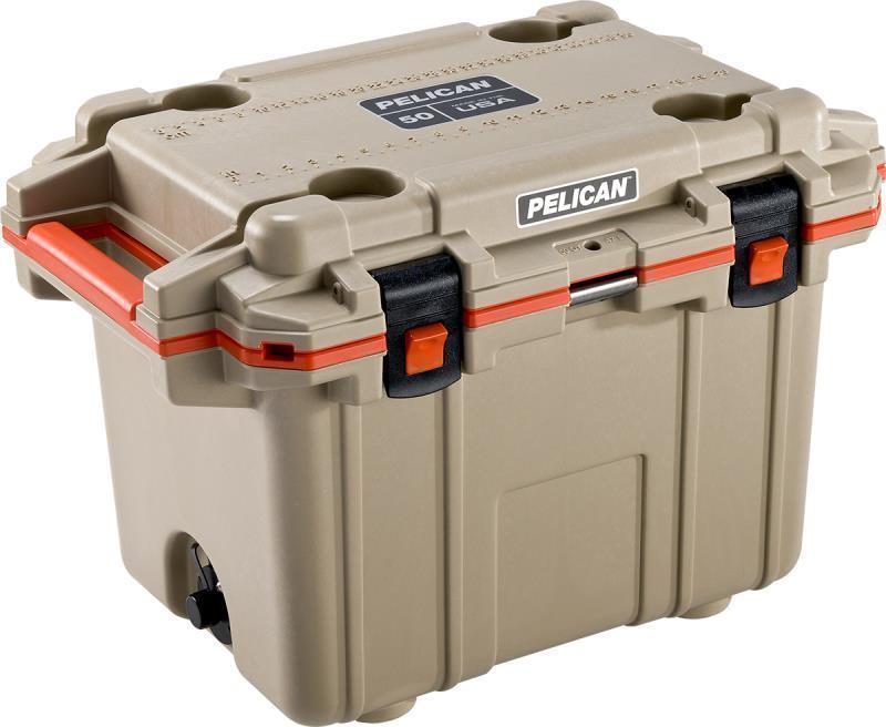 Elite Cooler 50QT - Tan / Orange 1