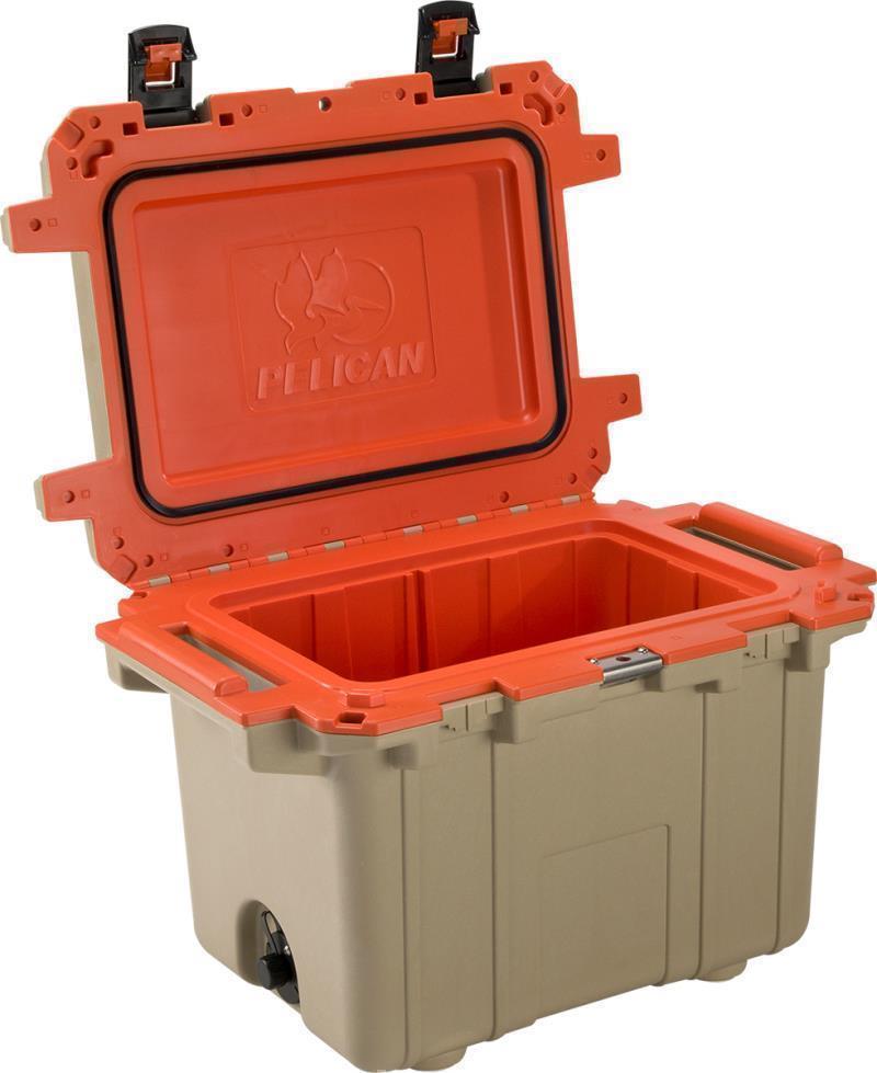 Elite Cooler 50QT - Tan / Orange 2