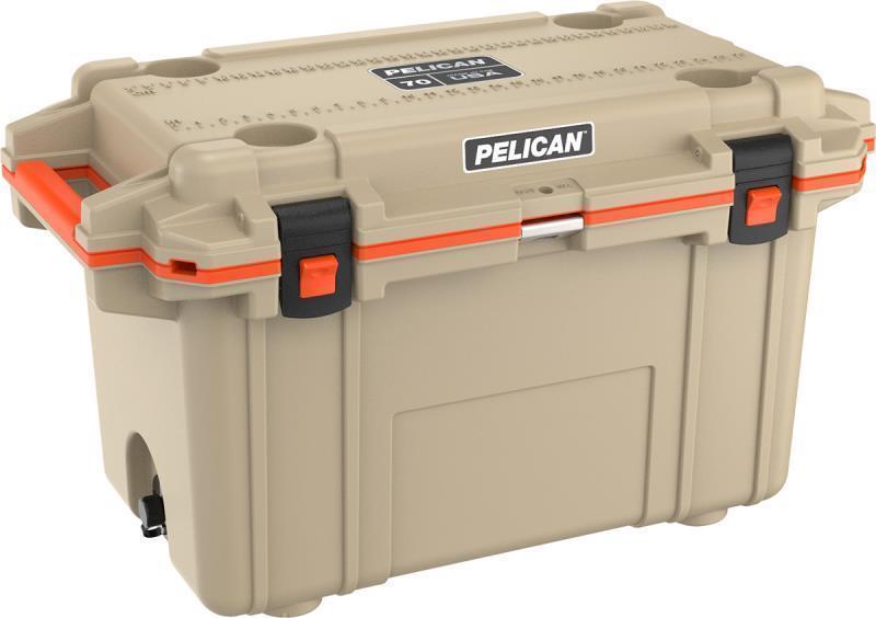 Elite Cooler 70QT - Tan / Orange 1