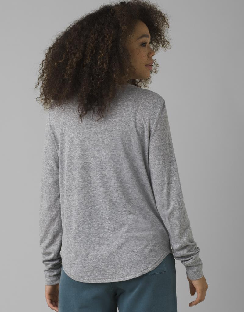 Cozy Up LS Tee - Womens - Heather Grey 3