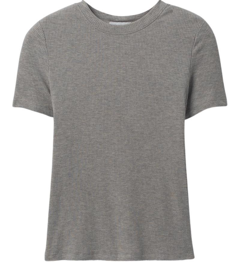 Foundation Rib Tee - Womens - Heather Grey 1