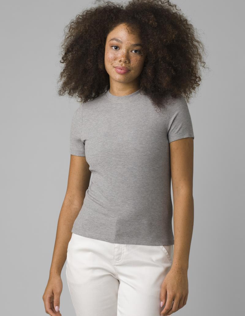 Foundation Rib Tee - Womens - Heather Grey 2