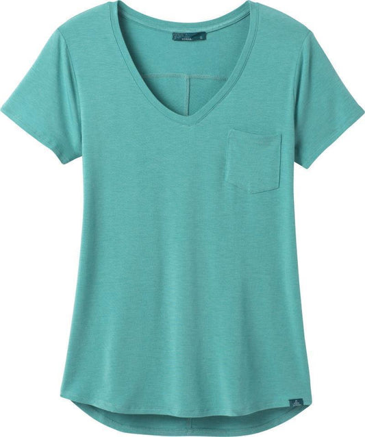 Foundation SS V-Neck - Womens - Azurite Heather 1