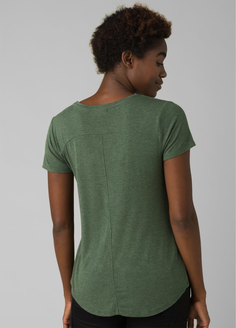 Foundation SS V-Neck - Womens - Canopy Heather 3