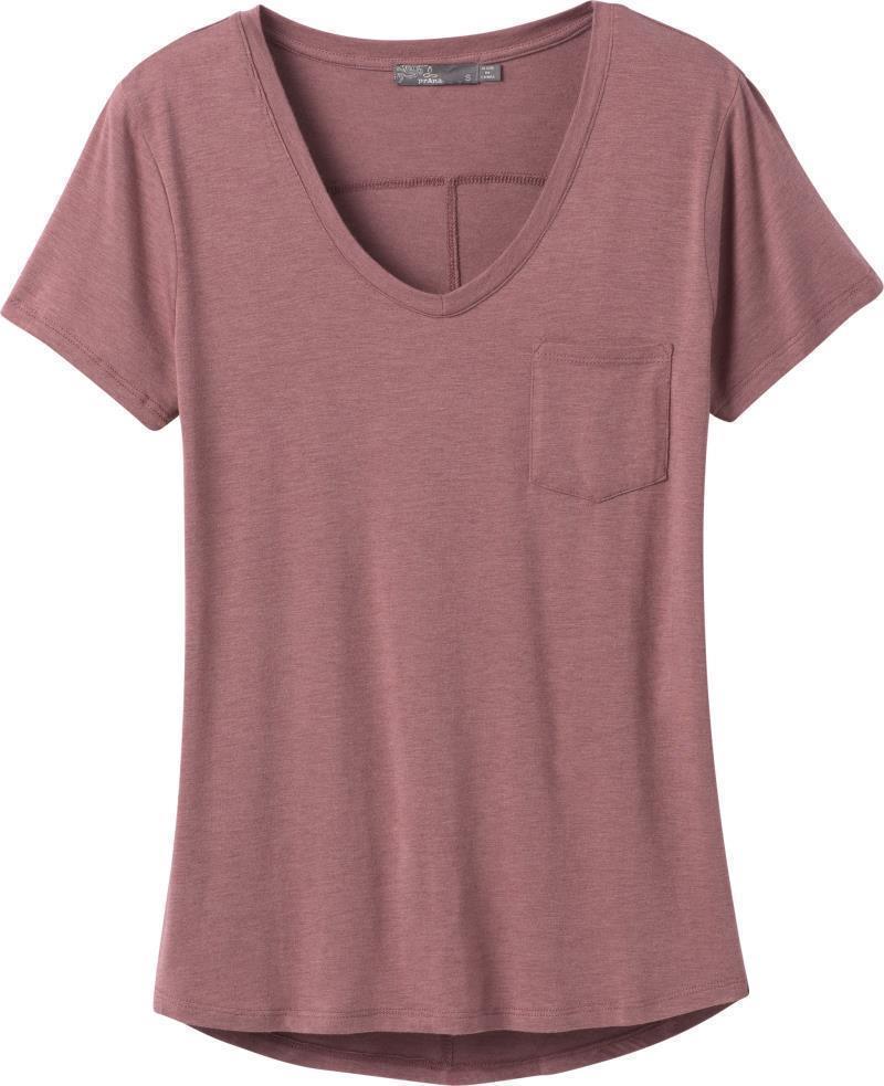 Foundation SS V-Neck - Womens - Dark Mauve Heather 1