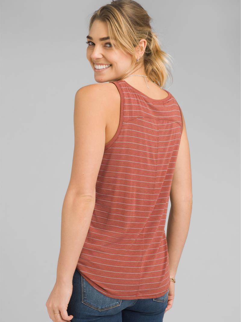 Foundation Scoop Neck Tank - Womens - Chai Heather Stripe 2