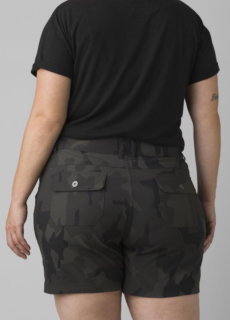 Halle Shorts Plus II, 7" Inseam - Womens - Charcoal Camo 3